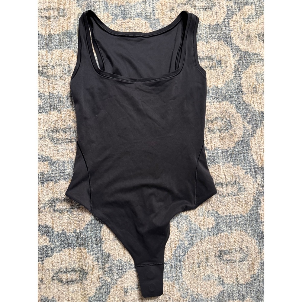 Lululemon Wundermost Ultra-Soft Nulu Square-Neck Sleeveless Bodysuit Black Small